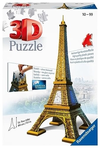 Ravensburger Kinderpuzzle- Ravensburger 12556-Tour Eiffel 3D Puzzle Constructions 216 Pièces, 12556,